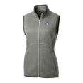 thumbnail image 2 of Women's Cutter & Buck Heather Gray Fresno State Bulldogs Mainsail Basic Sweater-Knit Full-Zip Vest, 2 of 3