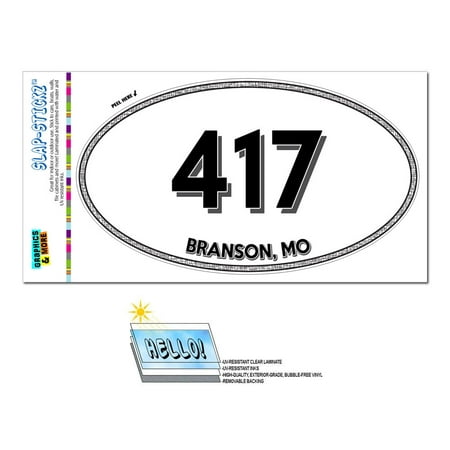 417 - Branson, MO - Missouri - Oval Area Code Sticker - Walmart.com