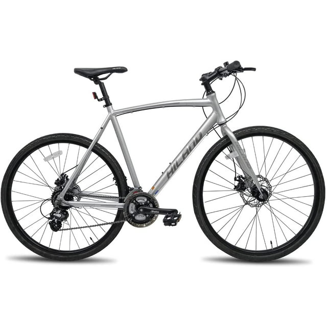 Hiland Road Bike Hybrid Bike Aluminum Frame 700C 24 speeds with Disc Brake