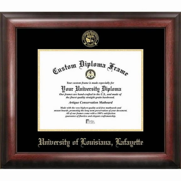 Campus Images LA993GED-1185 11 x 8.5 in. University of Louisiana-Lafayette Gold Embossed Diploma Frame - Satin Mahogany
