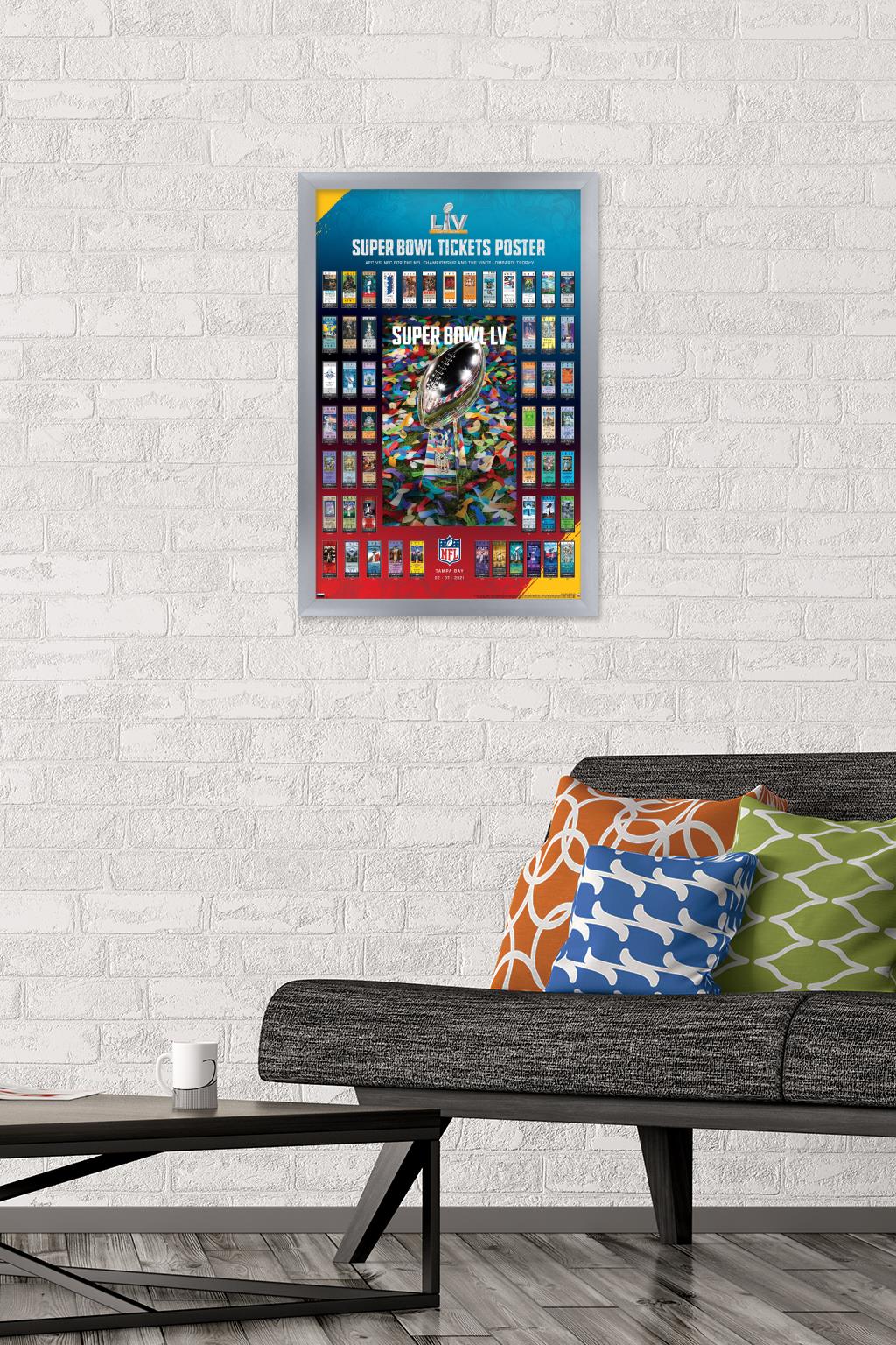 Trends International NFL League - Super Bowl LV - Tickets Wall Poster 16.5" x 24.25" x .75" Silver Framed Version - image 2 of 5