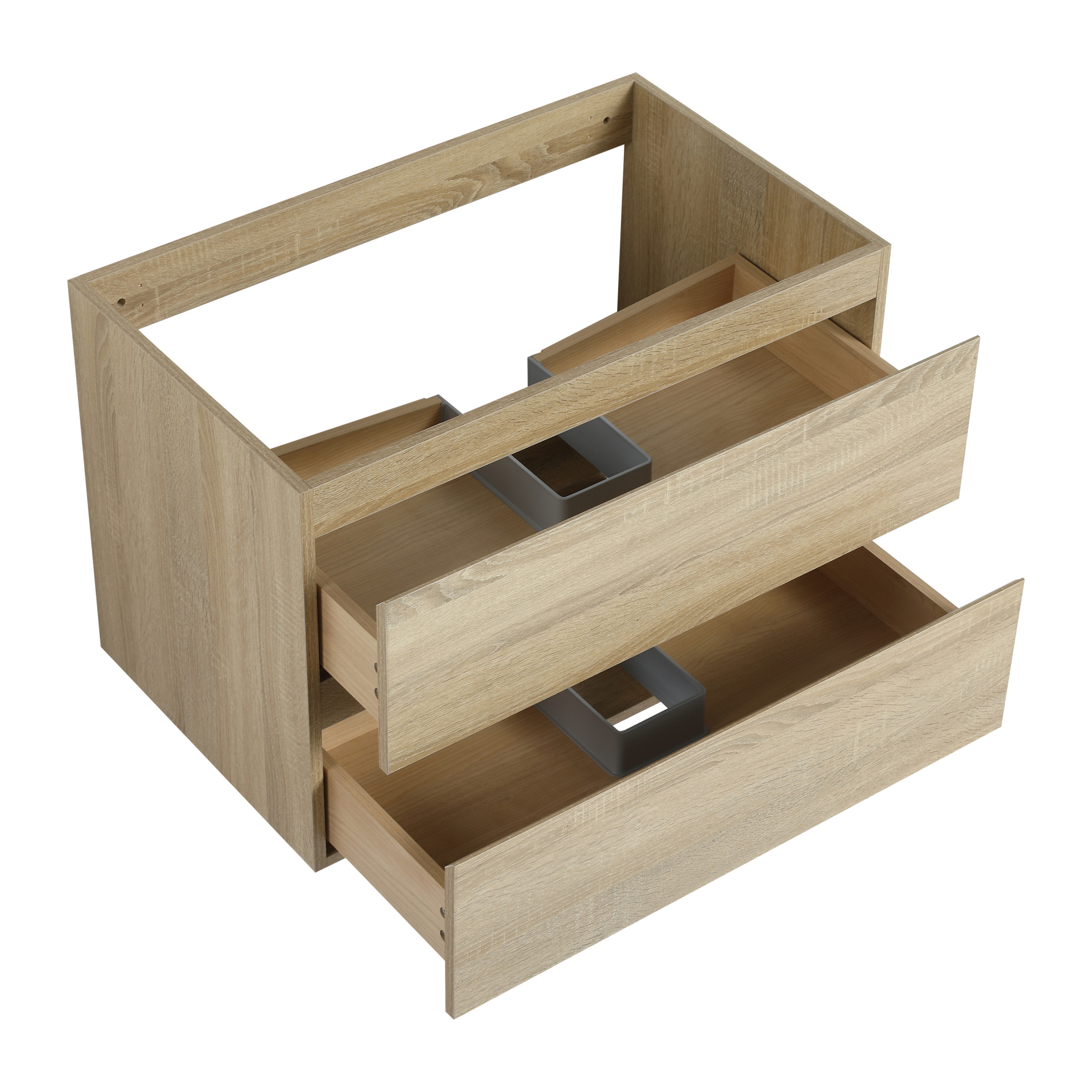 Noble House 30" Floating Bathroom Vanity Cabinet, Modern Wood Grain, Soft-Close Drawer, Excluded Sink, Light Oak