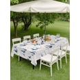 thumbnail image 4 of Outdoor Tablecloth with Umbrella Hole for Patio/Picnic/Party/Camping, Blue Coastal Nautical Waterproof Table Cloth Rectangle Table Cover Washable, Summer Watercolor Modern Ocean Sea (52"x 70"), 4 of 8