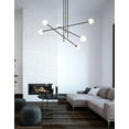 thumbnail image 2 of George Kovacs Cosmet 41" Wide Coal and Aged Brass 6-Light Pendant Light, 2 of 3