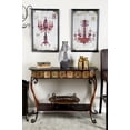 thumbnail image 2 of Decmode Candelabra & Chandelier Wall Art on Iron Panels, Red, 2-Pieces, 2 of 9
