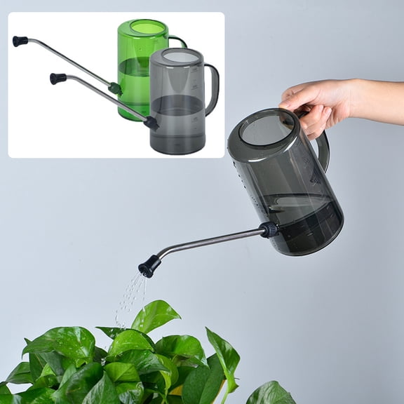 Usloyux 2Pcs Household Gardening Watering Pot, Long Spout Watering Can with Ergonomic Handle, 1L Capacity Plastic Watering Bottle for Indoor Plants Outdoor Garden Lawn Flower Beds