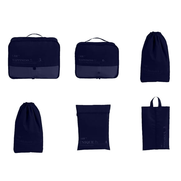 Kyusrd Offres d'Été pour Patio Extérieur! Cubes d'Emballage pour Voyage, 6 Ensembles d'Organisateurs de Bagages avec Sac à Chaussures, Sac Électronique, Sac à Cosmétiques, Cellules de Compression, Sacs d'Accessoires en Tissu Léger