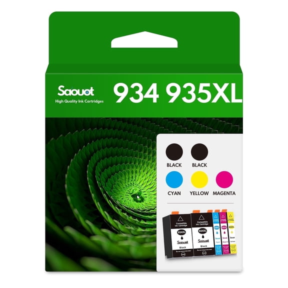 934XL 935XL Ink Cartridges (2BK 1C 1M 1Y) Compatible with 934XL 935XL Ink Cartridges Combo Pack with OfficeJet 6800 Printer