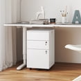 thumbnail image 4 of Gymax 3-Drawer File Cabinet Rolling File Organizer w/ Lock & 4 Keys for Letter/Legal/A4 White, 4 of 10