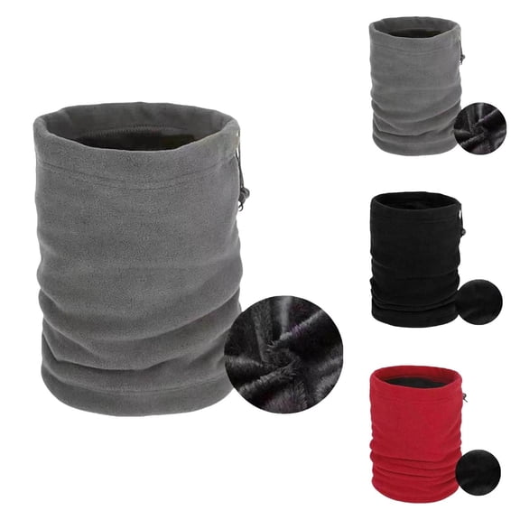 Gymayou Fleece Lined Adjustable Drawstring Neck Warmer Soft Fleece Tube Neck Scarf Neck Gaiter for Men Women Cold Weather Face Cover