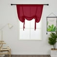 thumbnail image 3 of Yipa Tie Up Window Curtains, Sheer Window Drapes,Short Curtain Scarf,Cafe Kitchen Curtain Valance,Rod Pocket Curtain Panel Red 23.6" Width x47.2" Length 2-Panel, 3 of 8