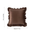 thumbnail image 3 of Yatlte Velvet Ruffle Throw Pillow Covers Couch, Decorative Pillowcases with Ruffles 18x18 Inch Solid Color Shabby Chic Farmhouse Cushion Cover for Living Room Sofa Bed, 3 of 6