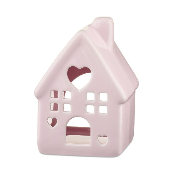 Ceramic House Tabletop Decoration, Pink, 4", Valentine's Day by Way To Celebrate