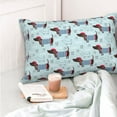 thumbnail image 4 of Fotbe Dachshund Dog Puppy Funda de Almohada Decorativa Estilo Occidental, Lujo en Algodón, Fundas para Almohadas King, Cojín Estampado para Decoración del Hogar-14"x20", 4 of 6
