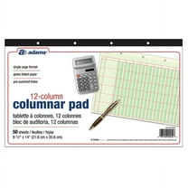 Adams® Analysis Pad, 14" x 8 1/2", 50 Pages (50 Sheets), 12 Columns, Green