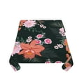 thumbnail image 4 of YFYANG Square Polyester Table Cloth, 60" x 60" Reusable Table Cover Kitchen Dining Room Vintage Hibiscus Pattern Decorative Tablecloths for Tables of 2-4 People, 4 of 8