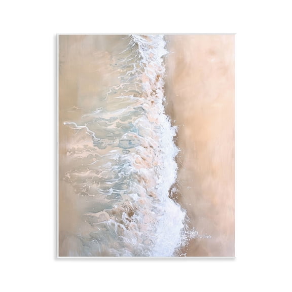 Stupell Industries Neutral Coast Wave Crash Landscape & Nature Painting Unframed Art Print Wall Art, 11 x 14