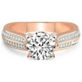 thumbnail image 3 of 2 Carat IGI Certified Round Shape Lab Grown Diamond Engagement Ring | 14K Rose Gold | Sandra Side Stone Lab Diamond Ring | FG-VS1-VS2 Quality Friendly Diamonds, 3 of 5