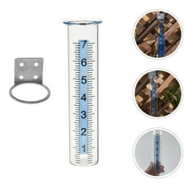 WHAMVOX 1 Set of Outdoor Rain Gauge Garden Rain Gauge with Stainless Steel Storage Rack Rain Measure Tool