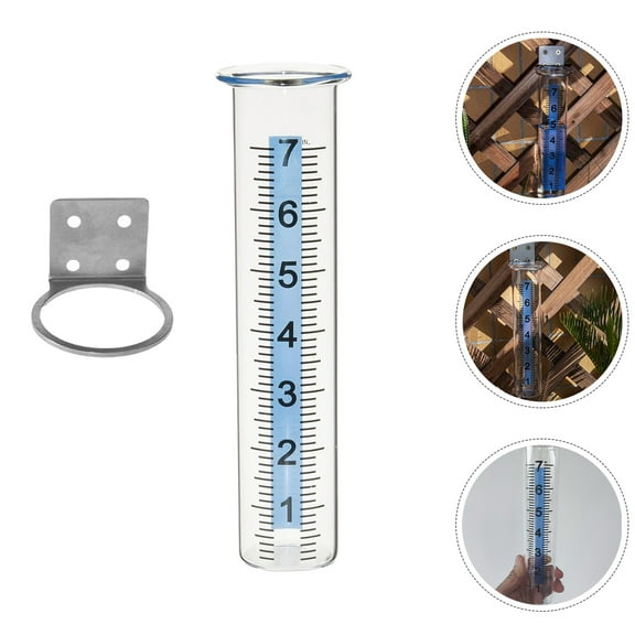 WHAMVOX 1 Set of Outdoor Rain Gauge Garden Rain Gauge with Stainless Steel Storage Rack Rain Measure Tool