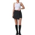 thumbnail image 2 of INSPIRE CHIC Women's Denim Shorts Cargo Faux Wrap High Waisted Jean Mini Shorts L Black, 2 of 6