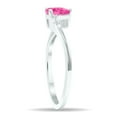 thumbnail image 2 of SZUL Women's Pink Topaz and Diamond Wave Ring in 10K White Gold, 2 of 5