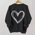 thumbnail image 2 of Turilly Women's Valentine's Day Printed Pullovers Fashion Ladies Round Neck Fall Printing Sweatshirts Long Sleeved Black L, 2 of 6