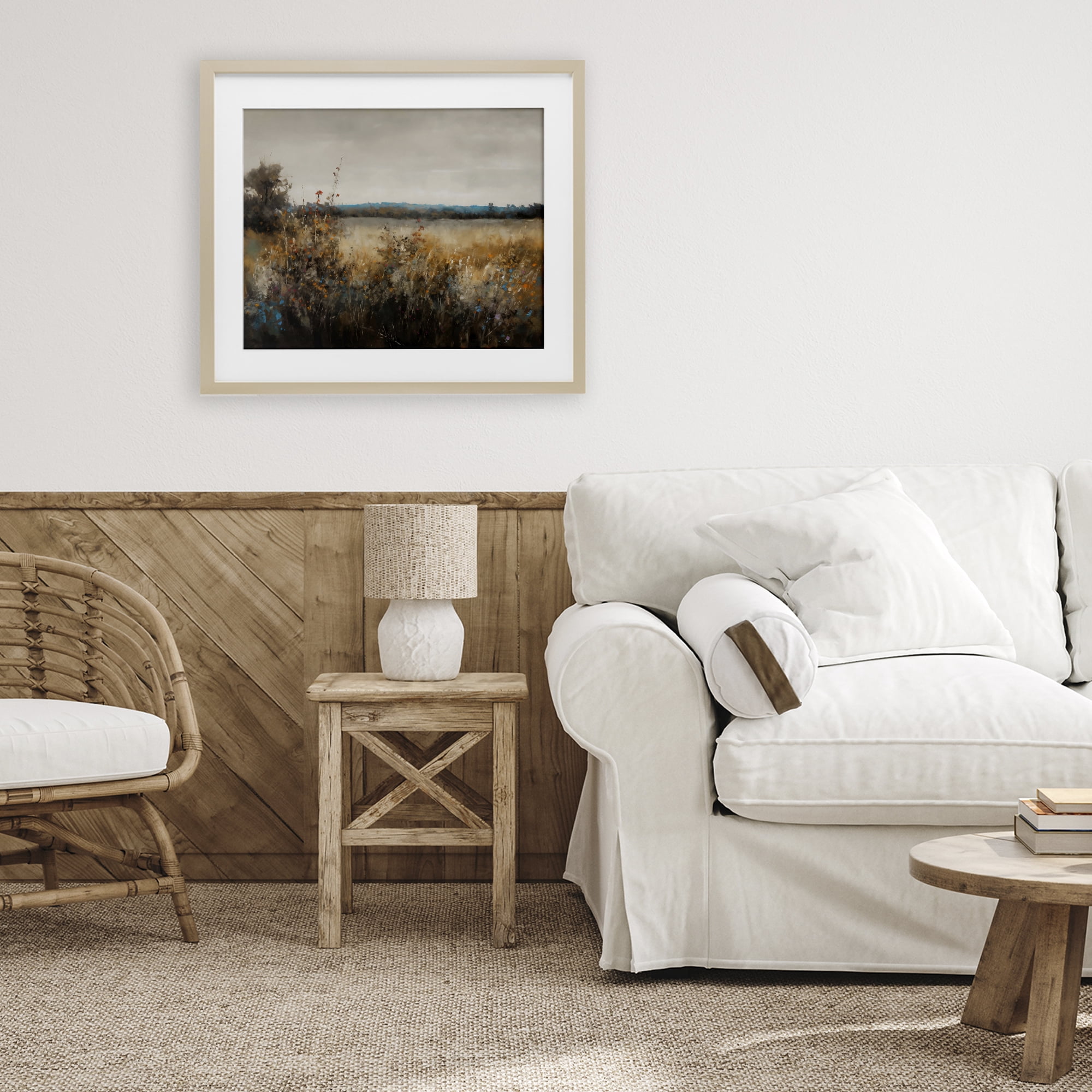 Stupell Industries Abstract Grunge Meadow Birch Framed Print Under Glass, design by Creative Studio