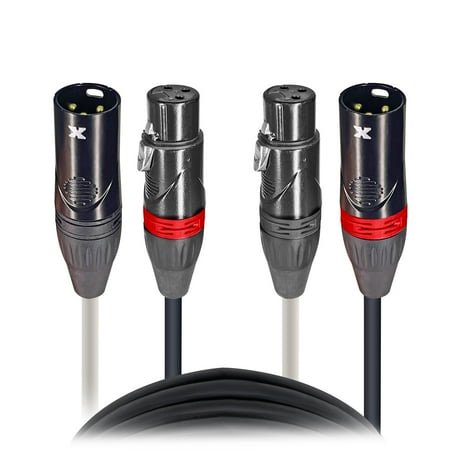 ProX XC-DXLR100 100' Ft. Balanced Dual XLR-M to Dual XLR-F High Performance Audio Cable