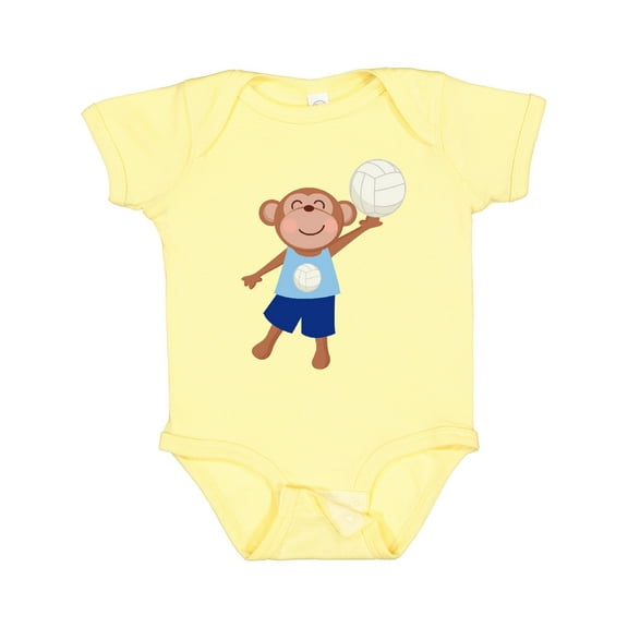 Inktastic Volleyball Player Boys Cute Monkey Boys Baby Bodysuit