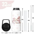 thumbnail image 3 of Christmas White Snowman 32oz Sport Water Bottles with Flip Straw & Spout Lid, Xmas Snowflake Stainless Steel Travel Cup, Winter Holiday Gifts for Women Girls (1 PC), 3 of 6