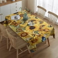 thumbnail image 2 of Beige Sunflower Butterfly Pattern Rectangle Tablecloth 60"x84",Waterproof Polyester Rectangle Table Cloth, Wipeable Spillproof Polyester Tablecloth for Dining, Camping, Indoor and Outdoor, 2 of 5