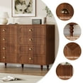thumbnail image 6 of Mid-Century 8 Drawer Dresser for Bedroom, Wooden Chest of 8 Drawers 47" Storage Cabinet Dresser for Entryway Hallway Nursery, Walnut, 6 of 10