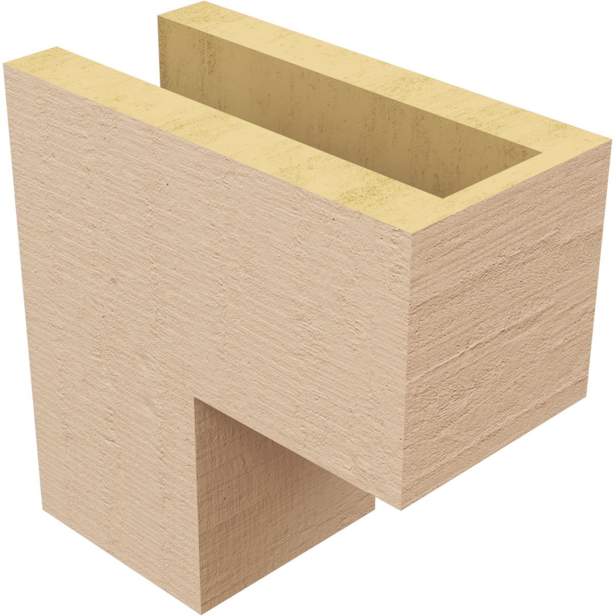 4"W x 8"D x 8"H Classic Chapel Hill Rough Cedar Woodgrain TimberThane Corbel, Primed Tan