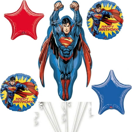 Superman Foil - Superman Happy Birthday Foil Balloon Bouquet