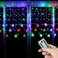 thumbnail image 5 of Gnmfd Christmas Snowflake Curtain String Lights 16 Snowflake 80 Mini LED 11.5ft Battery Operated Holiday Decor Indoor Outdoor Window Wall Party Decoration Romantic Ambient Lighting, 5 of 7