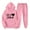 Pink, variant on USSUMA Womens Sweat Set Hoodie for Women Long Sleeved Pullover Sweatpant Outfits Pocket Drawstring Print Tracksuit Stretchy Waist Casual Jogger Sets Oversized Party Fall Suit