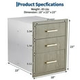 thumbnail image 1 of Kojooin Armoire de Cuisine Extérieure en Acier Inoxydable à Trois Tiroirs, Armoire de Rangement Robuste et Résistante aux Intempéries avec Poignées, Montage Affleurant pour Îlot de BBQ Ou Gril de Patio, 1 of 7