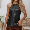 thumbnail image 2 of Sequin Tank Tops Sleeveless Black Sparkle Vest Glitter Tops Elegant Tops Womens Holiday Shirts, 2 of 7