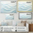 thumbnail image 4 of Designart "Simplistic Blue And White Waves" Abstract Marble Canvas Art Print, 4 of 7