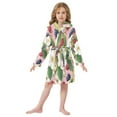 thumbnail image 6 of FORMRS Niños Bathrobe Unisex Hooded Robe Soft Plush Pajamas Sleepwear, Size 2-3T, Pink Raspberries, 6 of 7
