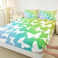 thumbnail image 3 of Homewish Teens Flying Butterflies 4 Pieces Queen Sheet Sets,Bling Glitter Ultra Soft Flat Sheet,Abstract Ombre Gradient Queen Fitted Sheet,Breathable Home Decor, 3 of 7