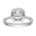 thumbnail image 5 of 14K White Gold Ring Band Engagement Semi Mount Asscher (4 Prong) center Stone Mounting Octagon Emerald Diamond, Lab Grown Round, Size 8, 5 of 8