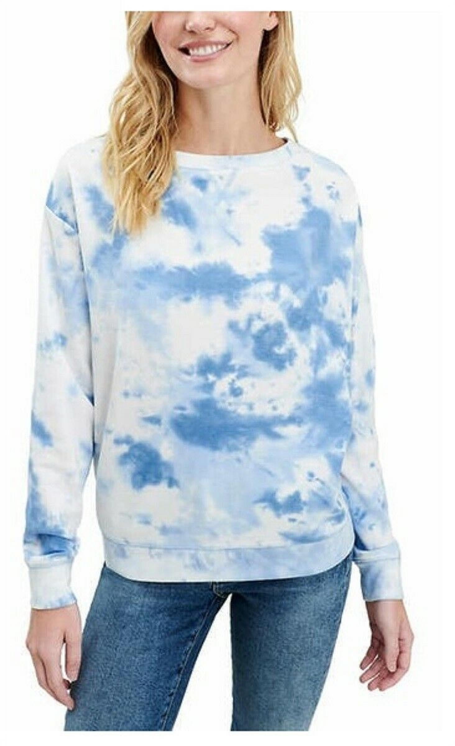 blue tie dye long sleeve shirt