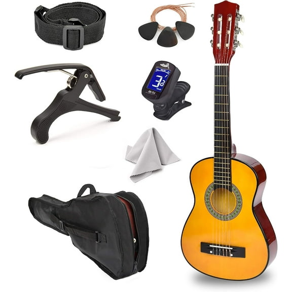 30" Wood Classical Guitar with Case and Accessories for Kids/Girls/Boys/Beginners (Blue Gradient)