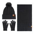 thumbnail image 4 of Winter Ear Flap Beanie Scarf Gloves Set, 3-Piece Knit Winter Accessories, Touchscreen Gloves Combo, Fleece Lined Cold Weather Set, Unisex Winter Gear, Outdoor Sports Set - Black, 4 of 9