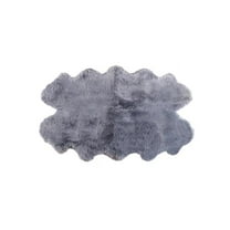 4 x 6 ft. New Zealand Quattro Sheepskin Rug - Grey