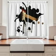 thumbnail image 2 of Ambesonne Popstar Party Kitchen Curtains, Guitar Fretboard, 55"x39", Black Pale Brown Cream, 2 of 3