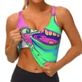 thumbnail image 3 of KLL Psychedelic Cartoon Frog for Workout Tank Tops for Women,U Back Fitness Top Built in Shelf Bras Padded Fit for Yoga Gym-Medium, 3 of 8
