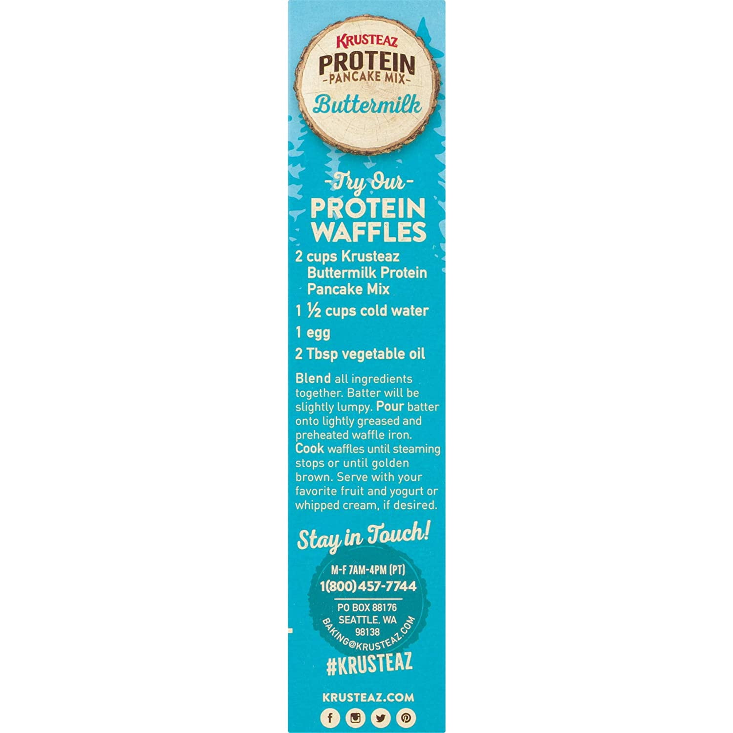 Krusteaz Protein Buttermilk Pancake Mix, 20-Ounce Boxes (Pack of 8)